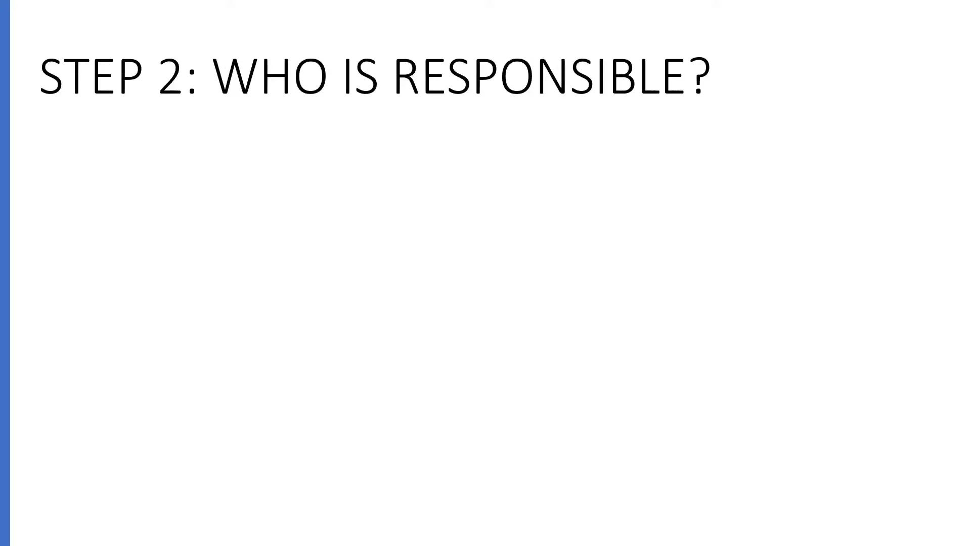 Decide responsibility for roles.