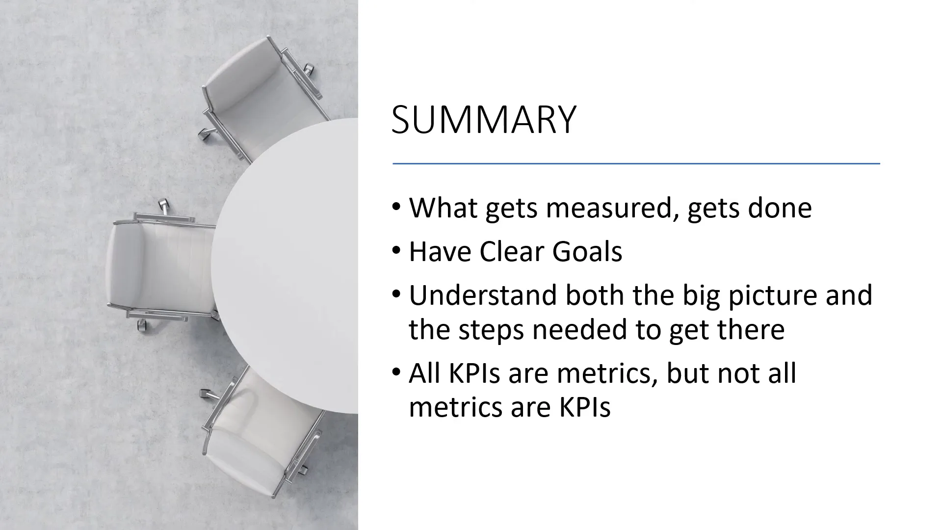 Conclusion on KPIs